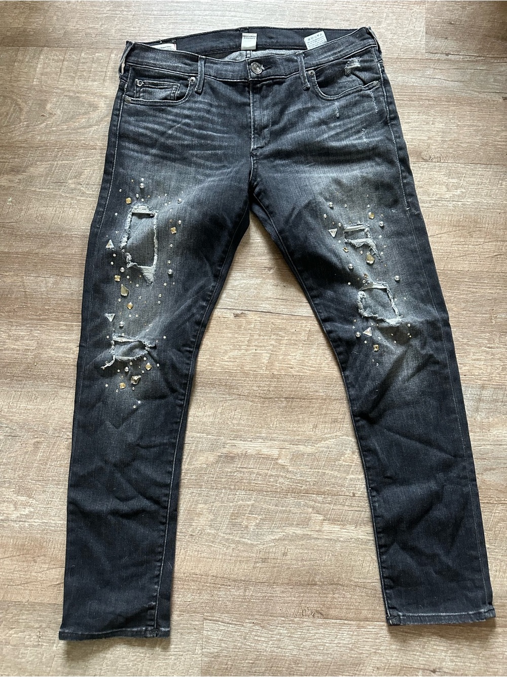 True Religion low rise relaxed skinny with rhinestones